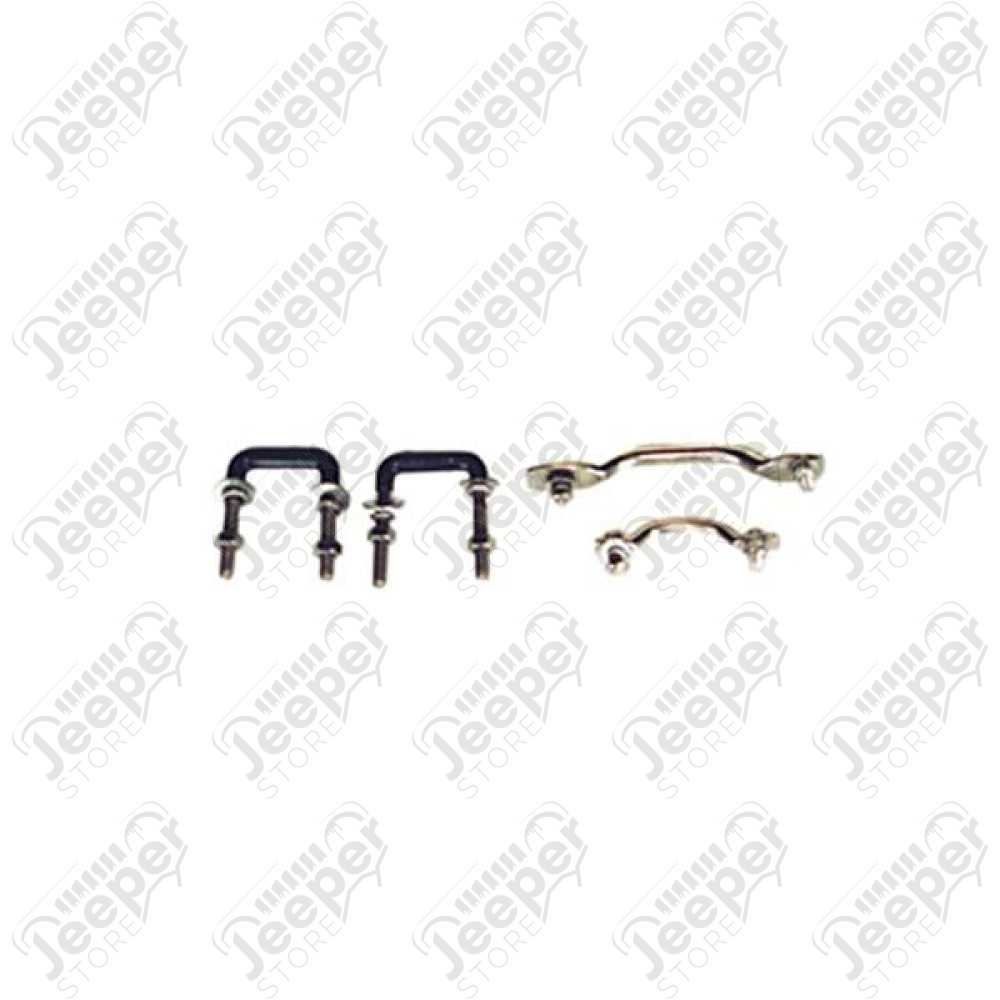 Windshield Tie Down Kit, Stainless Steel; 55-95 Jeep CJ/Wrangler