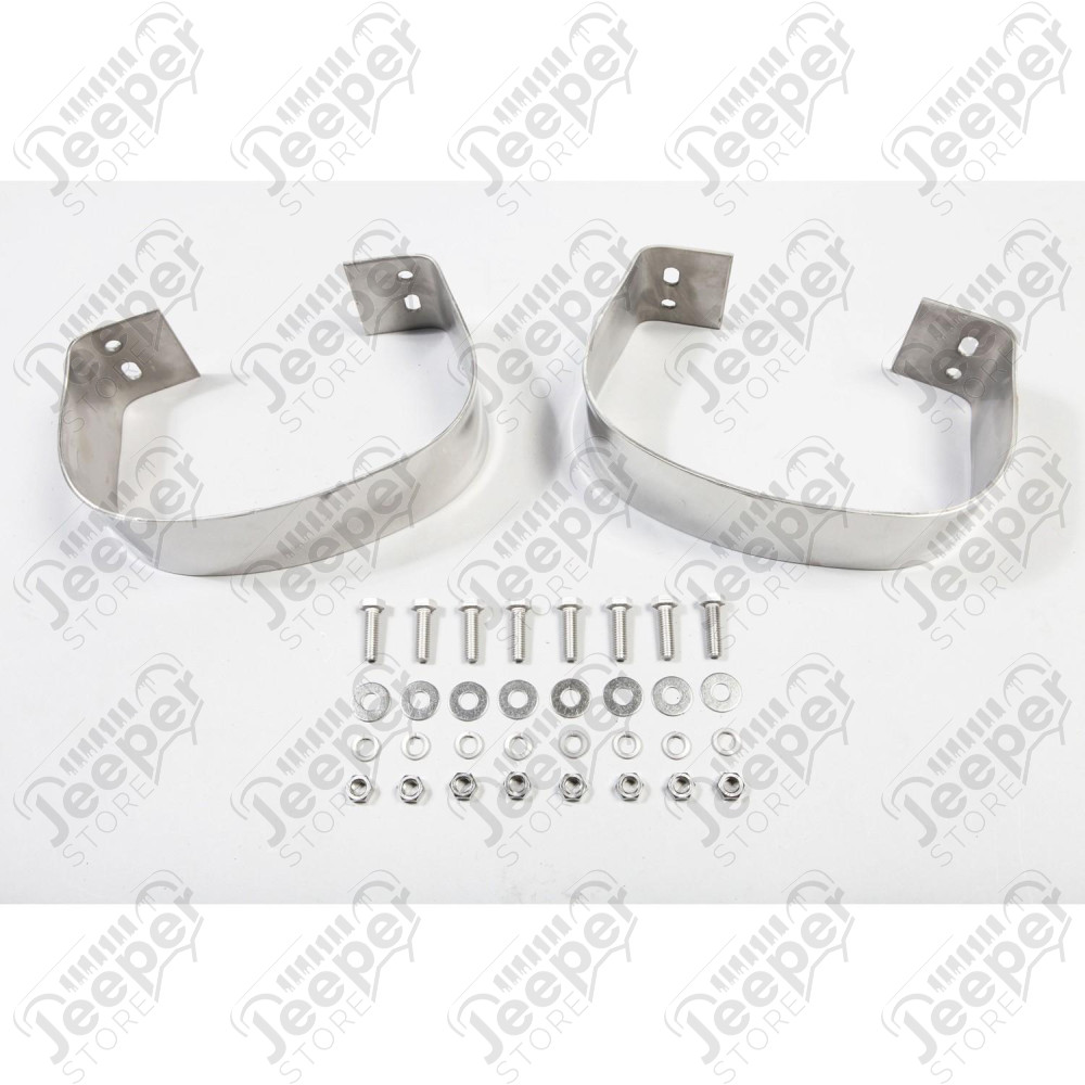 Bumperette Kit, Rear, Stainless Steel; 76-95 Jeep CJ/Wrangler YJ