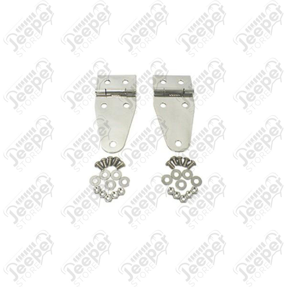 Hood Hinge, Stainless Steel; 76-95 Jeep CJ/Wrangler YJ