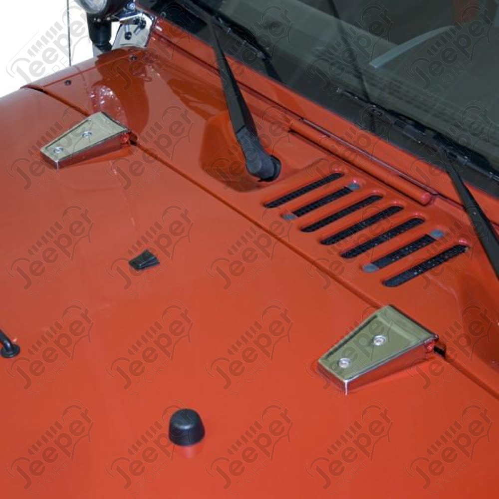 Hood Hinge Cover Kit, Stainless Steel 07-18 Jeep Wrangler JK