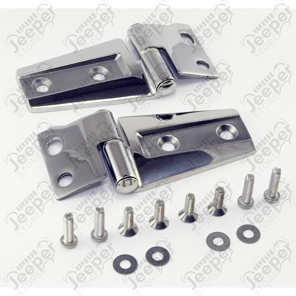 Hood Hinge Kit, Stainless Steel; 07-18 Jeep Wrangler JK