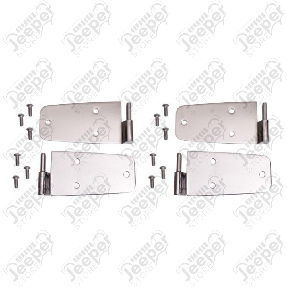 Door Hinge Kit, Stainless Steel; 76-93 Jeep CJ/Wrangler YJ