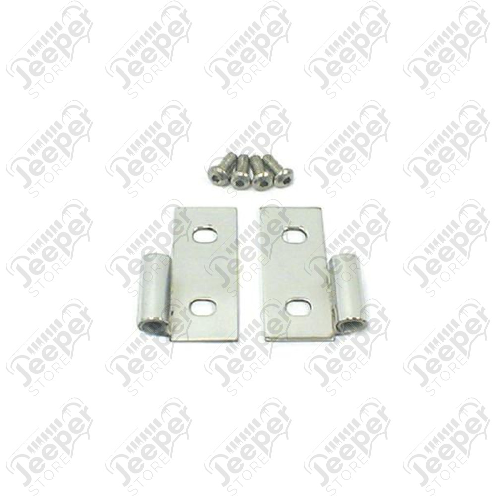 Door Hinge Kit, Lower, Stainless Steel; 76-06 Jeep CJ/Wrangler YJ/TJ