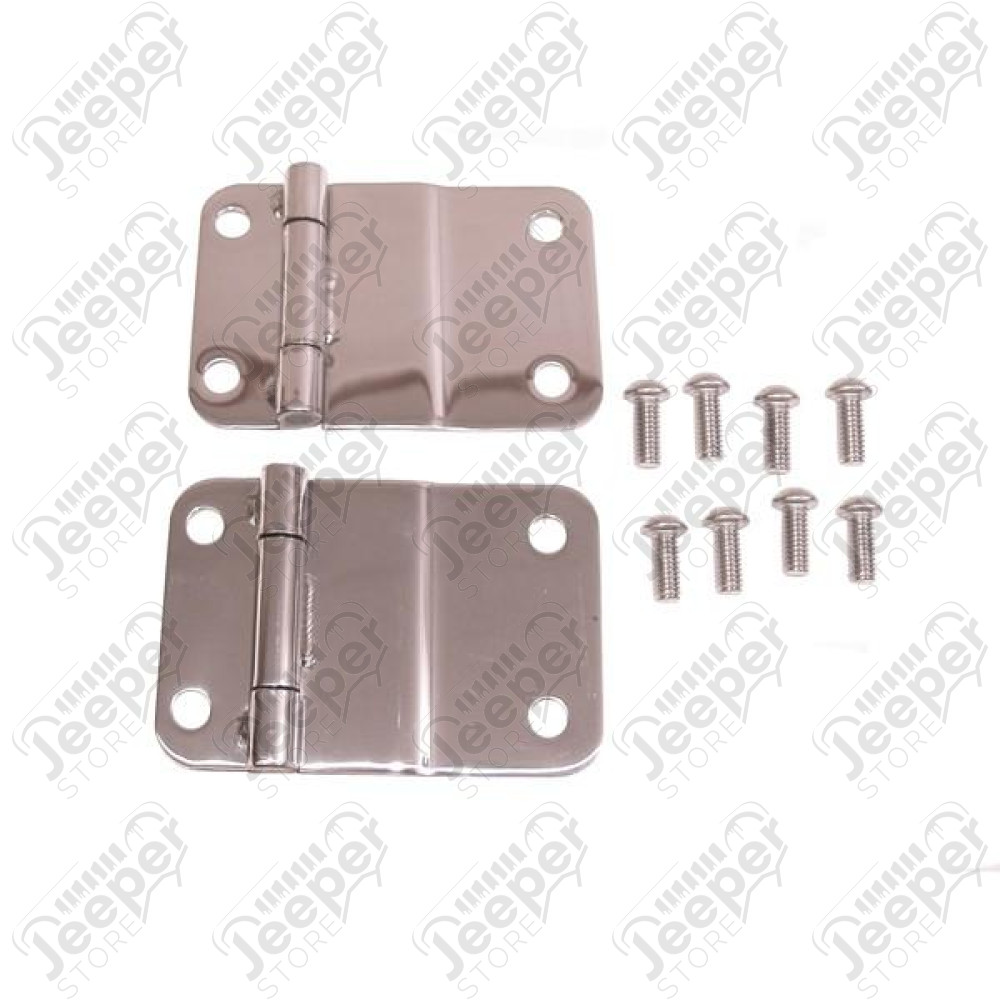 Tailgate Hinge Kit, Stainless Steel; 76-86 Jeep CJ5/CJ7/CJ8 Scrambler