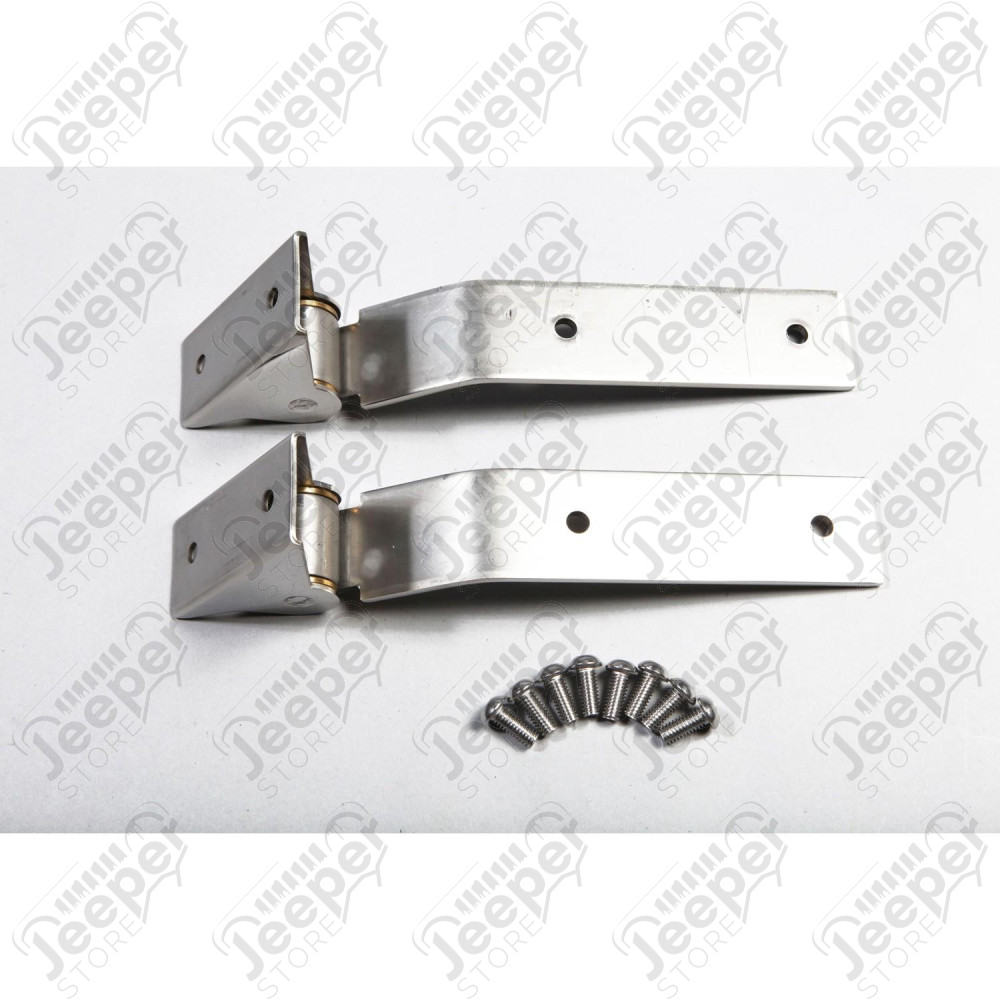 Tailgate Hinge Kit, Stainless Steel; 87-95 Jeep Wrangler YJ