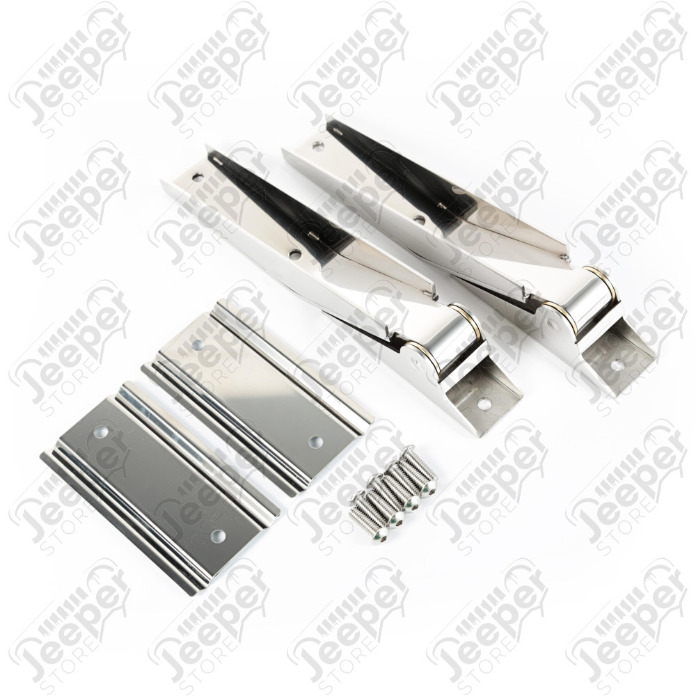 Tailgate Hinge Kit, Stainless Steel; 97-06 Jeep Wrangler TJ
