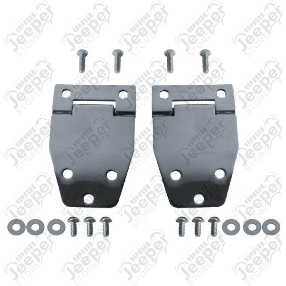 Liftgate Hinge Kit, Hard Top, Stainless Steel; 76-86 Jeep CJ