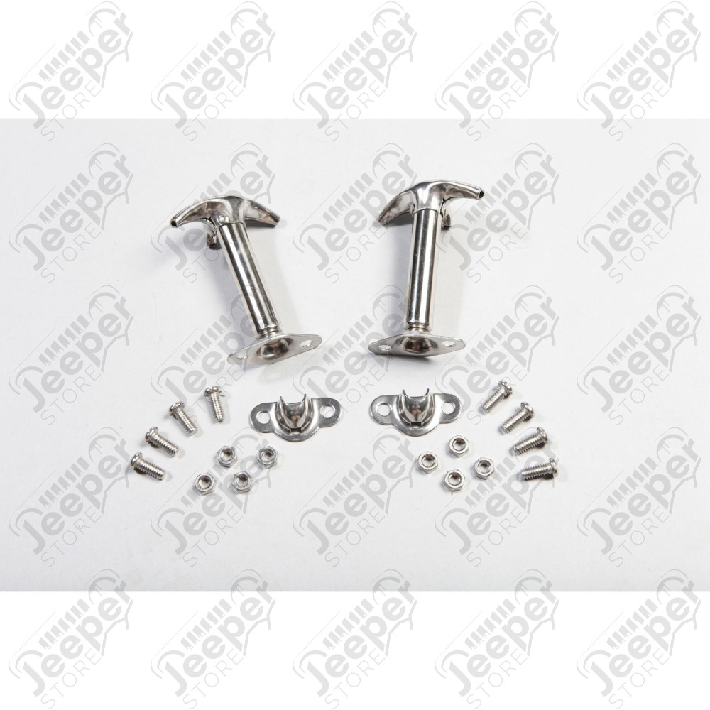 Hood Catch Kit, Stainless Steel; 41-95 Jeep CJ/Wrangler YJ