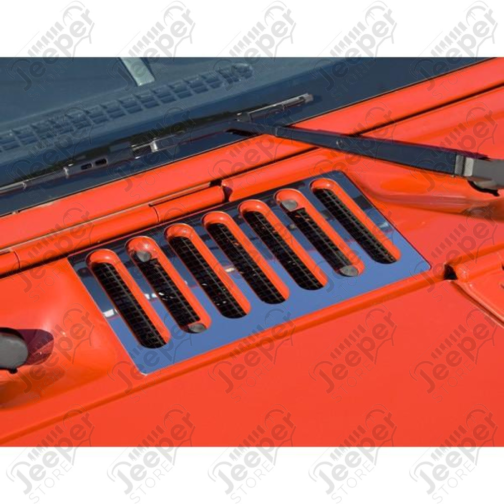 Cowl Vent Cover, Stainless Steel; 07-18 Jeep Wrangler JK