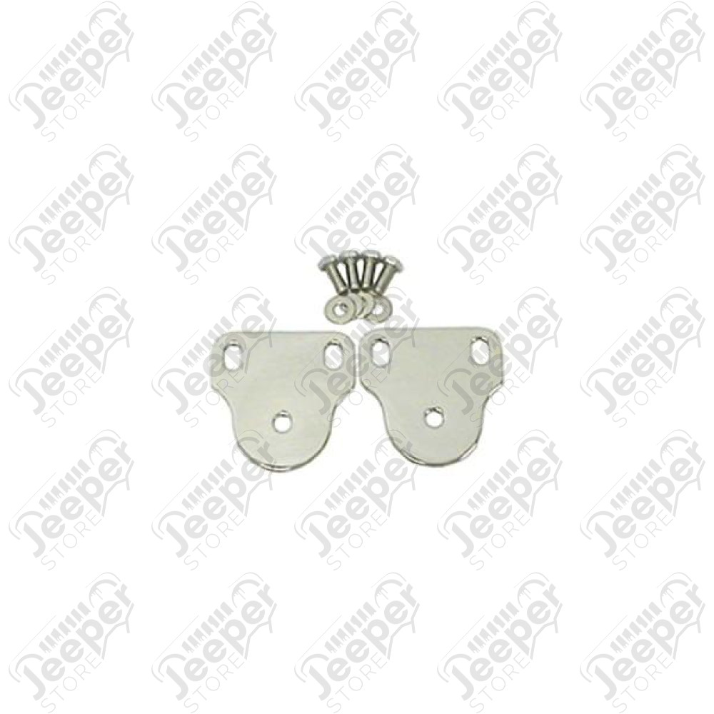 Windshield Bracket Kit, Stainless Steel; 76-95 Jeep CJ/Wrangler YJ