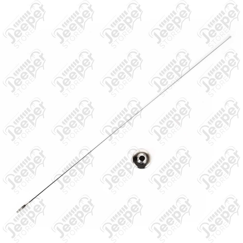 Antenna Kit, Mast/Base Cover, Stainless Steel; 97-06 Wrangler TJ/LJ
