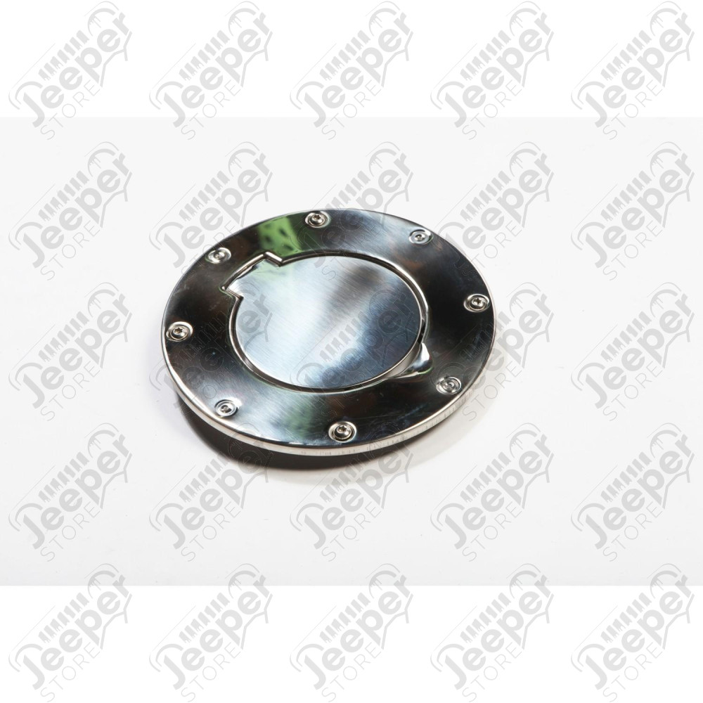 Gas Cap Door, Non-Locking, Stainless Steel; 97-06 Jeep Wrangler TJ