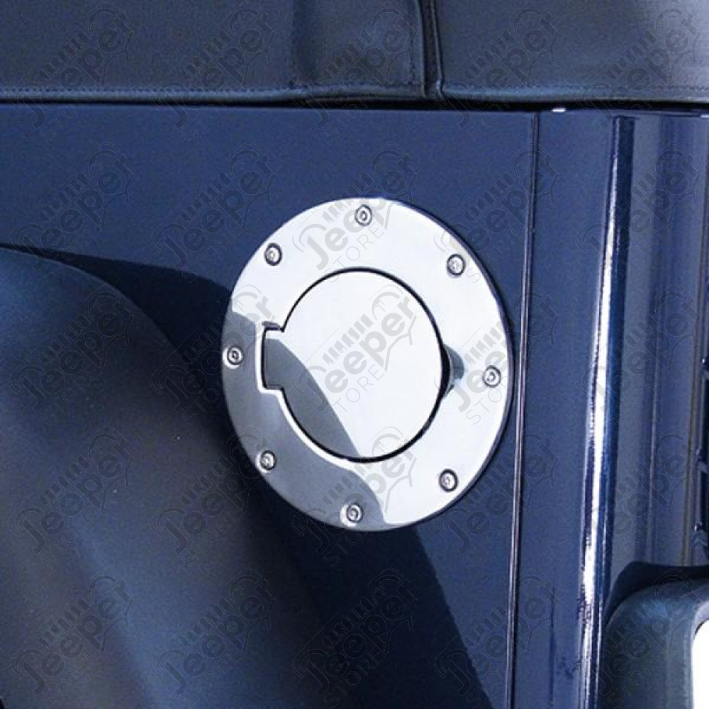 Gas Cap Door, Non-Locking, Stainless Steel 97-06 Jeep Wrangler TJ