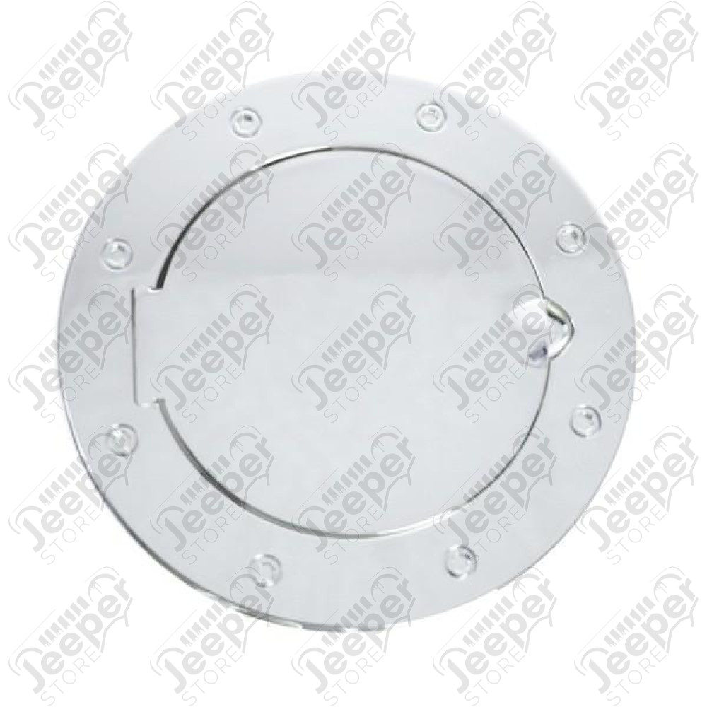 Gas Cap Door, Non-Locking Stainless Steel; 07-18 Jeep Wrangler JK