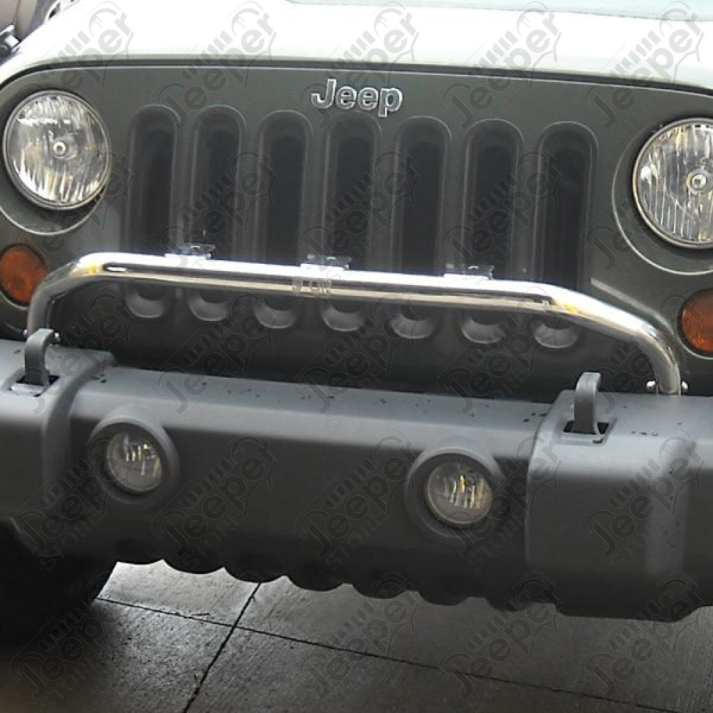 Light Bar, Bumper Mounted, Stainless Steel; 07-18 Jeep Wrangler JK