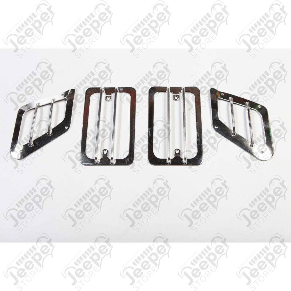 Euro Guard Kit, Side Marker/Turn Signal, Stainless; 97-06 Wrangler TJ