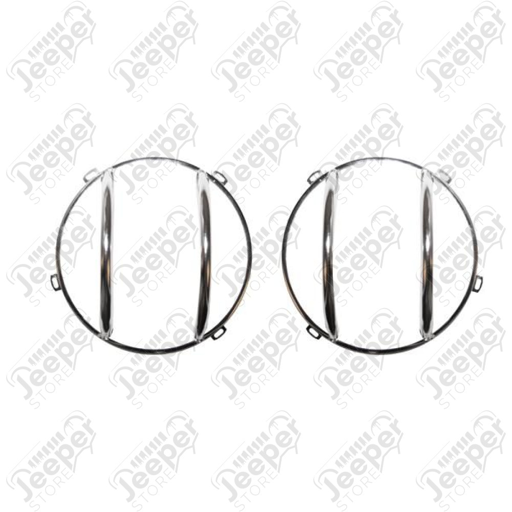 Euro Guard Kit, Headlight, Stainless Steel; 07-18 Jeep Wrangler JK