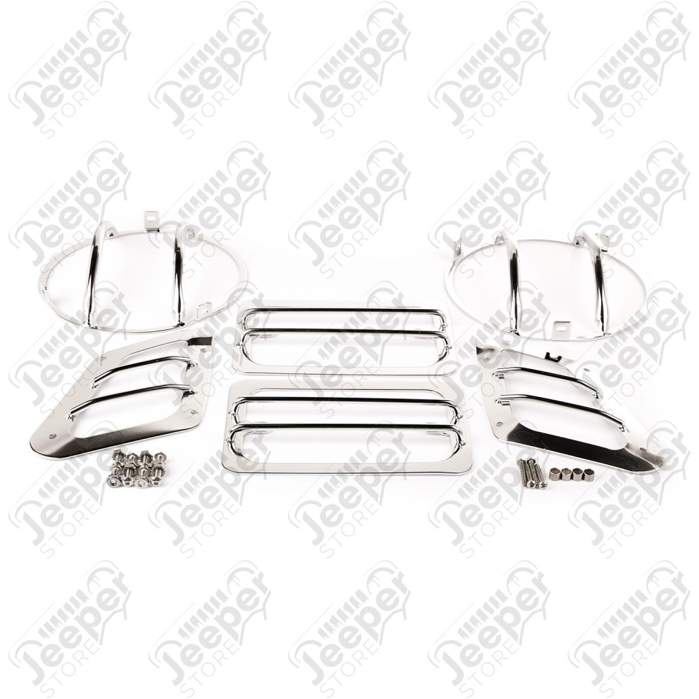 Euro Guard Kit, Front, Stainless 97-06 Jeep Wrangler TJ/LJ
