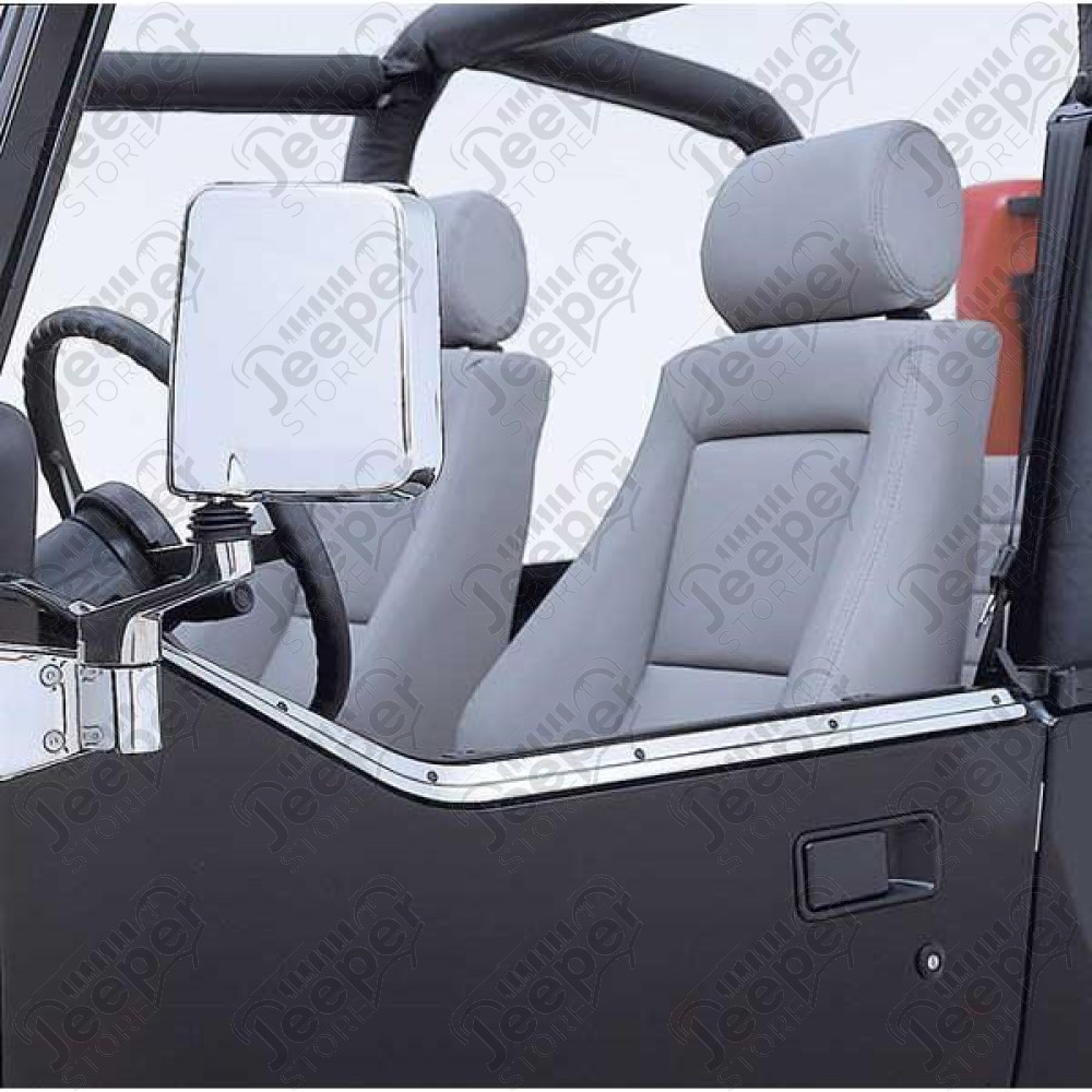 Half Door Retaining Channel, Stainless Steel; 87-95 Jeep Wrangler YJ