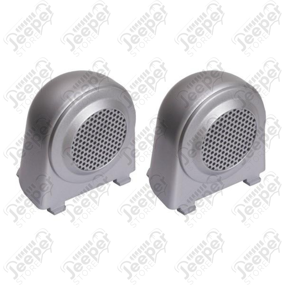 Tweeter Speaker Enclosures, Brushed Silver; 07-10 Jeep Wrangler JK