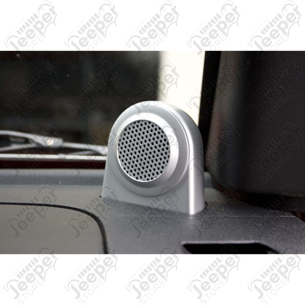 Tweeter Speaker Enclosures, Brushed Silver 07-10 Jeep Wrangler JK