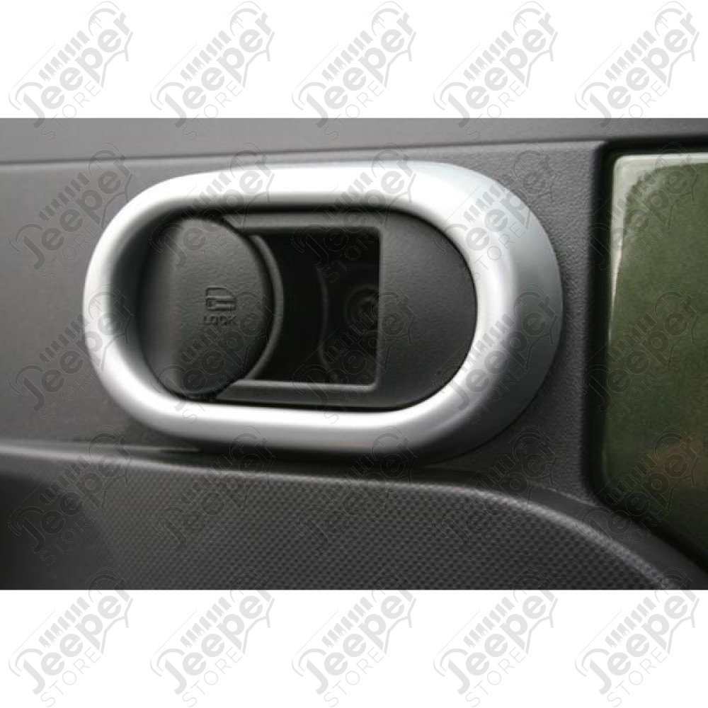 Door Handle Trim, Interior, Brushed Silver; 07-10 Jeep Wrangler JK