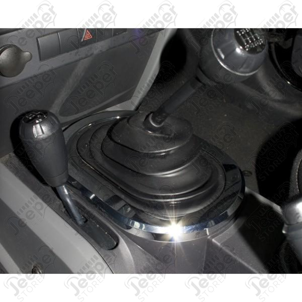 Transmission Shifter Trim, Chrome, Manual; 07-10 Jeep Wrangler JK