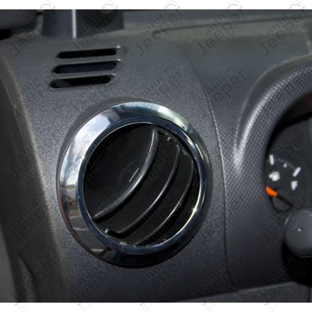 AC Vent Trim Ring Kit, Chrome; 07-10 Jeep Wrangler JK