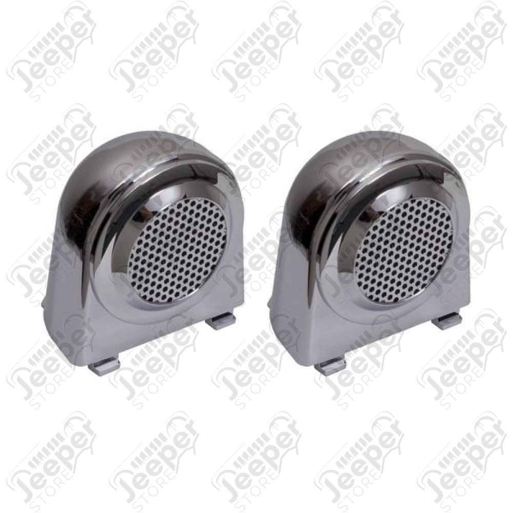 Tweeter Speaker Enclosures, Chrome; 07-10 Jeep Wrangler JK