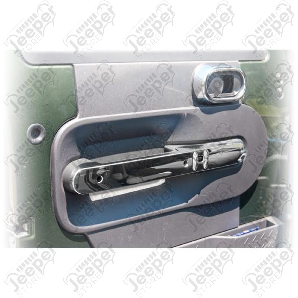 Door Handle Trim, Front, Chrome; 07-10 Jeep Wrangler JK