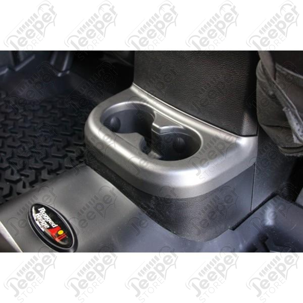 Cup Holder Trim, Center Console, Charcoal, 2nd Row; 11-18 Wrangler JK
