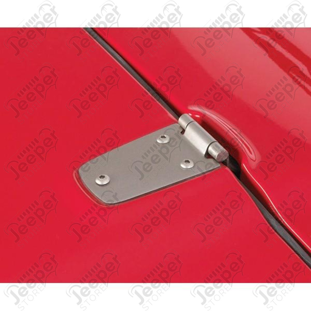 Hood Hinge Kit, Satin Stainless Steel; 98-06 Jeep Wrangler TJ