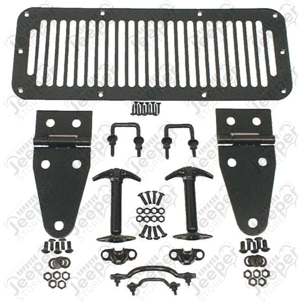 Hood Kit, Black; 78-95 Jeep CJ/Wrangler YJ