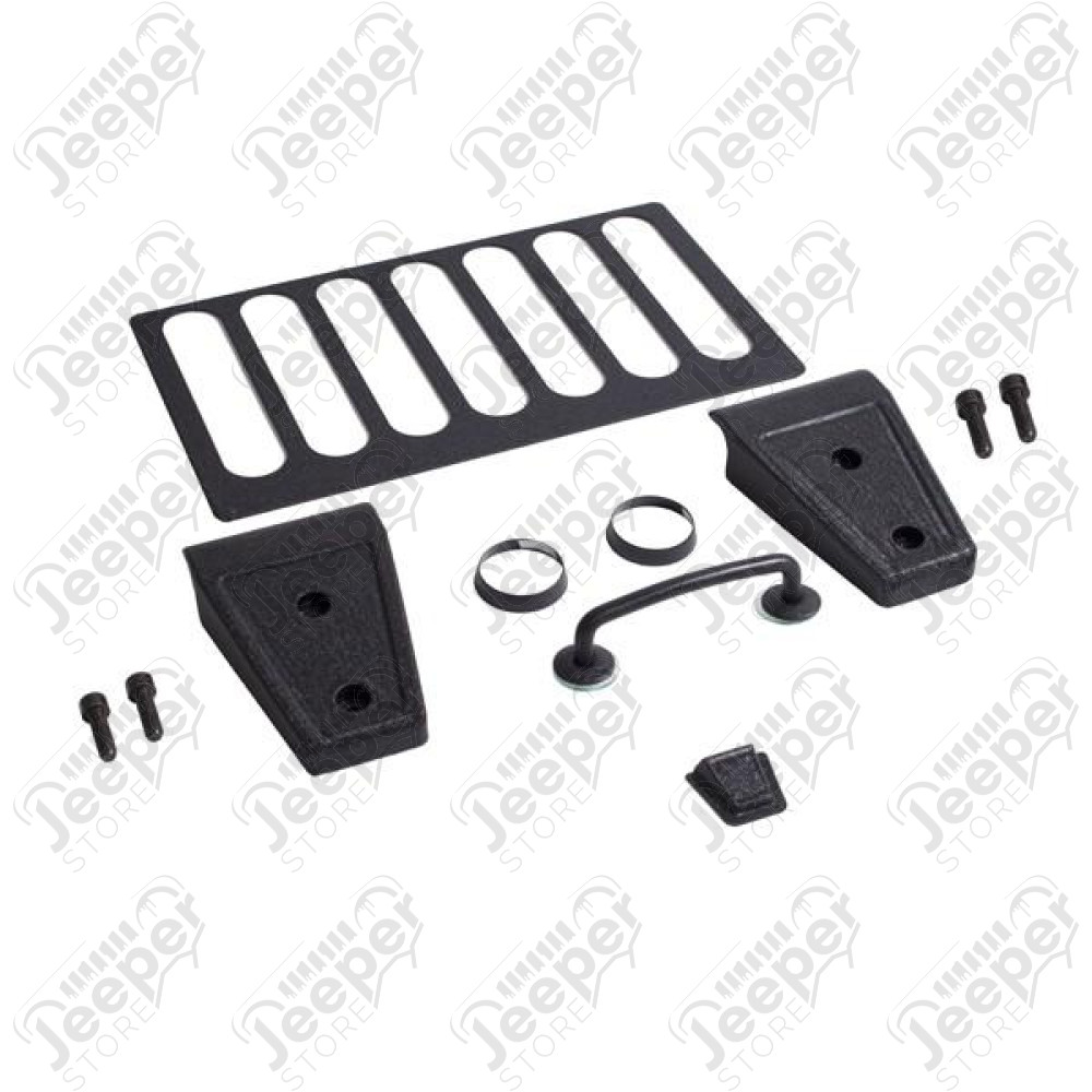 Hood Dress Up Kit, Textured Black; 07-12 Jeep Wrangler JK