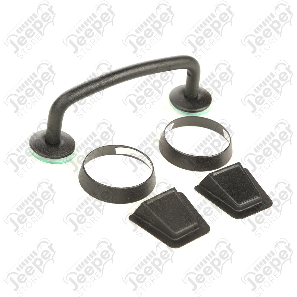 Windshield Tie Down Kit, Black; 13-18 Jeep Wrangler