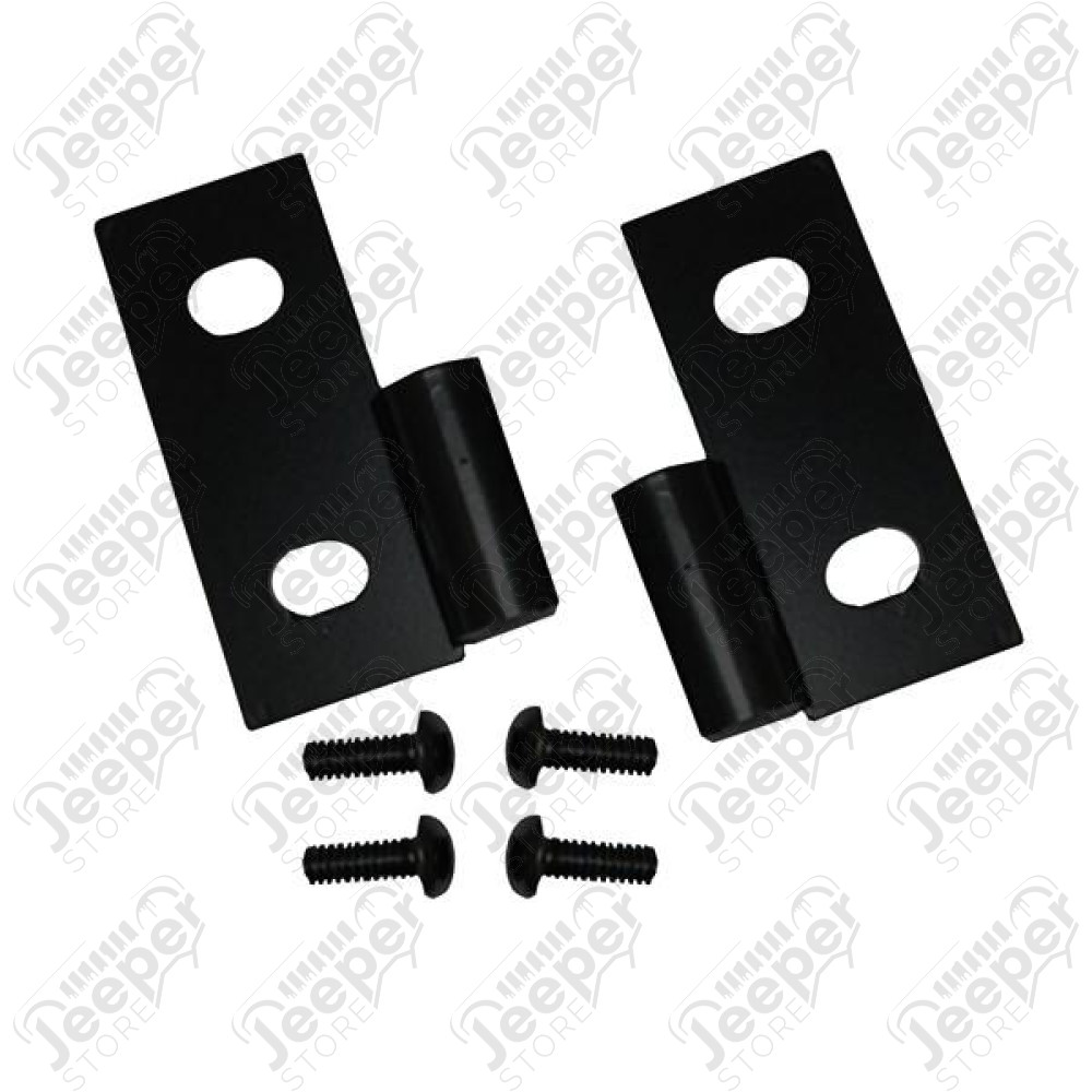 Door Hinge Brackets, Lower, Black; 76-06 Jeep CJ/Wrangler YJ/TJ