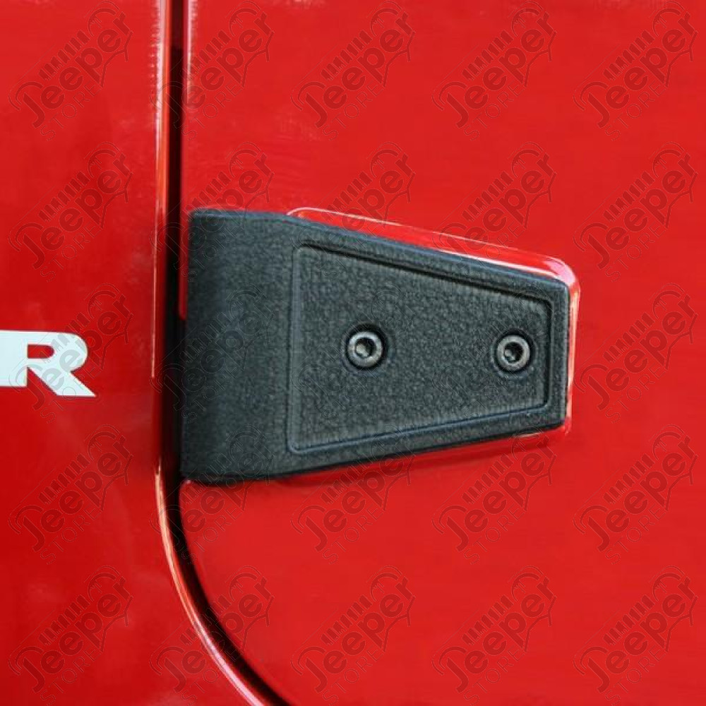 Door Hinge Cover Kit, Black; 07-18 Jeep Wrangler JKU