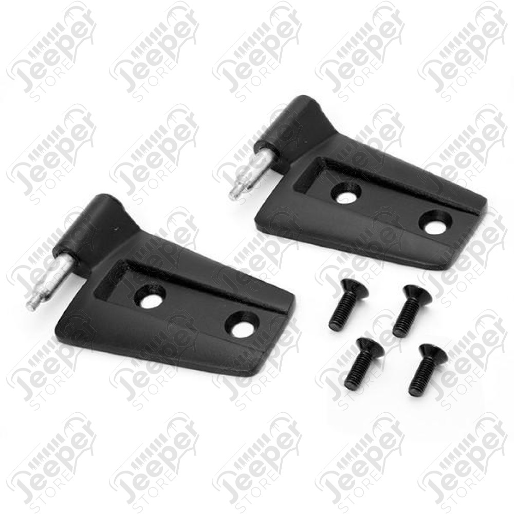 Door Hinge Kit, Black, Left; 07-18 Jeep Wrangler JK