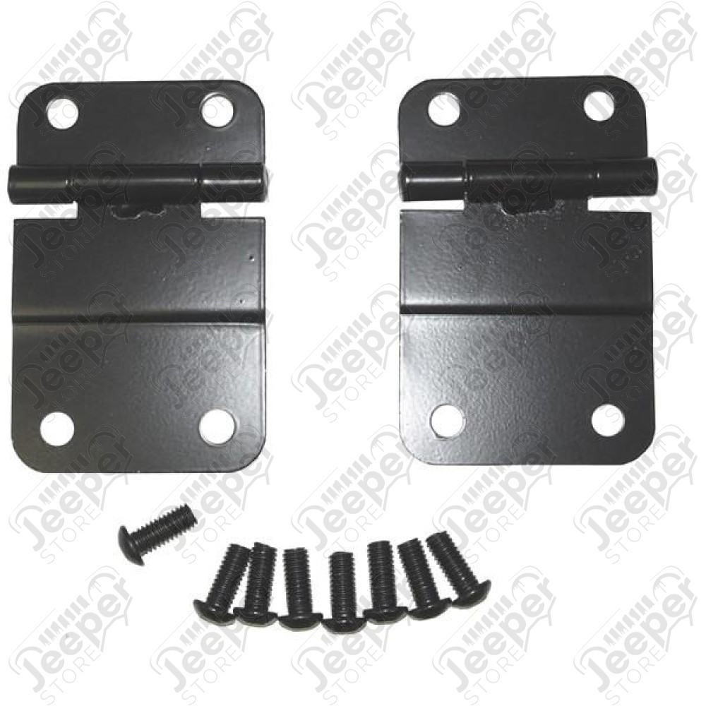 Tailgate Hinge Kit, Lower, Black; 76-86 Jeep CJ