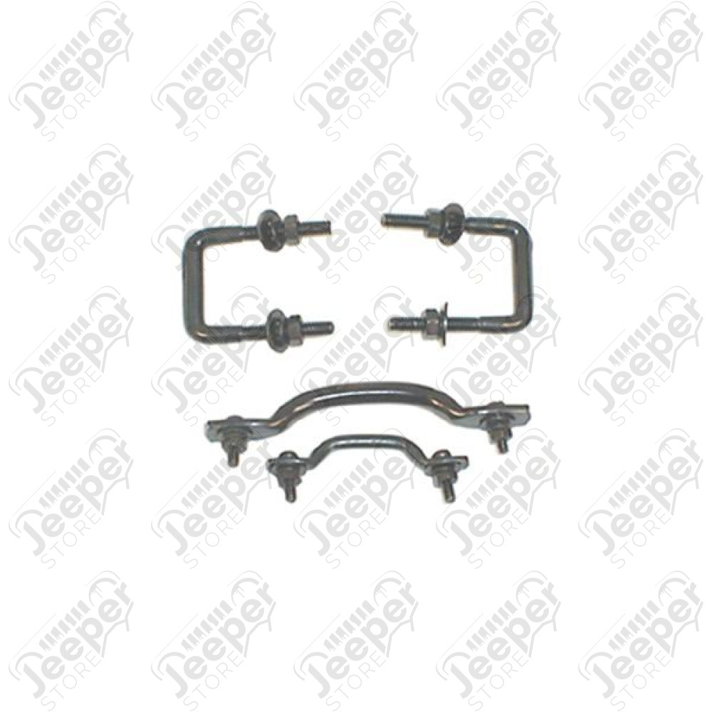 Windshield Tie Down Kit, Black; 55-95 Jeep CJ/Wrangler YJ