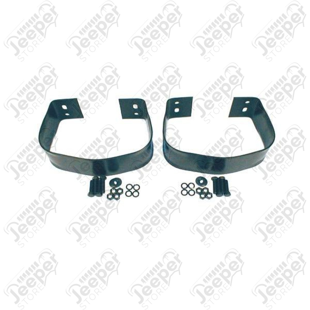 Bumperette Kit, Rear, Black; 76-95 Jeep CJ/Wrangler YJ