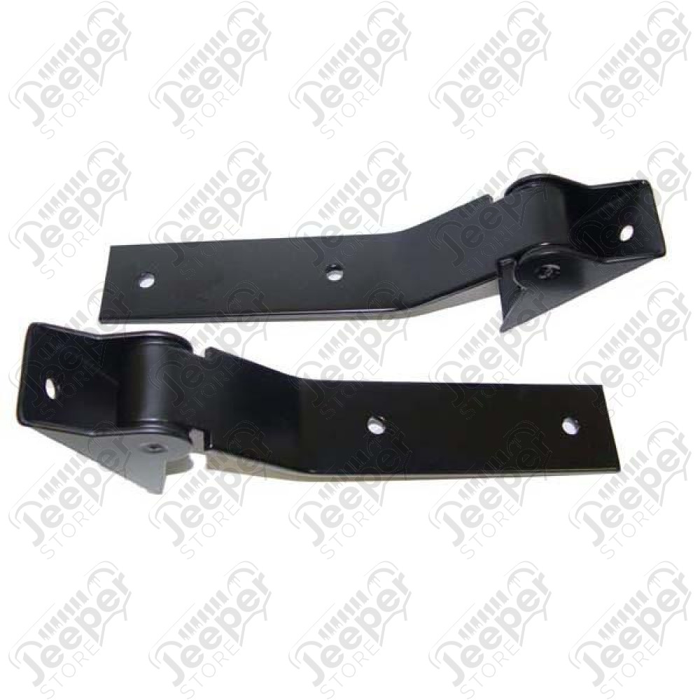Tailgate Hinge Kit, Black; 87-95 Jeep Wrangler YJ