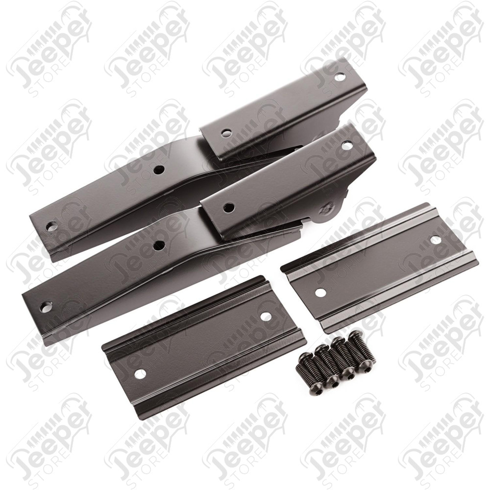 Tailgate Hinge Kit, Black; 97-06 Jeep Wrangler TJ