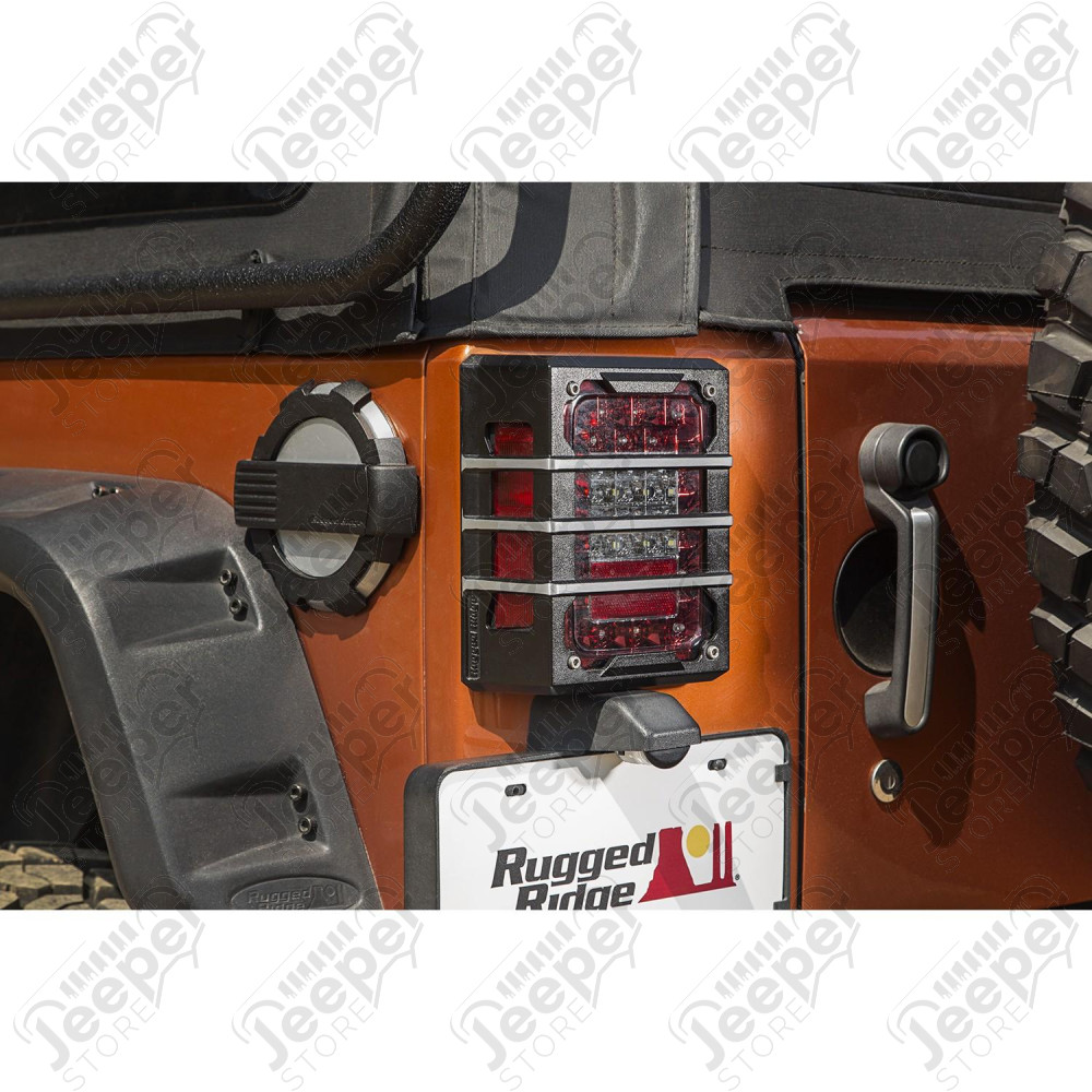 Elite Guard Kit, Tail Light, Brushed Black 07-18 Jeep Wrangler JK