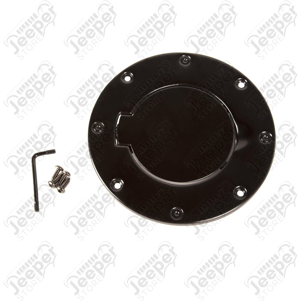 Gas Cap Door, Non-Locking, Black; 97-06 Jeep Wrangler TJ