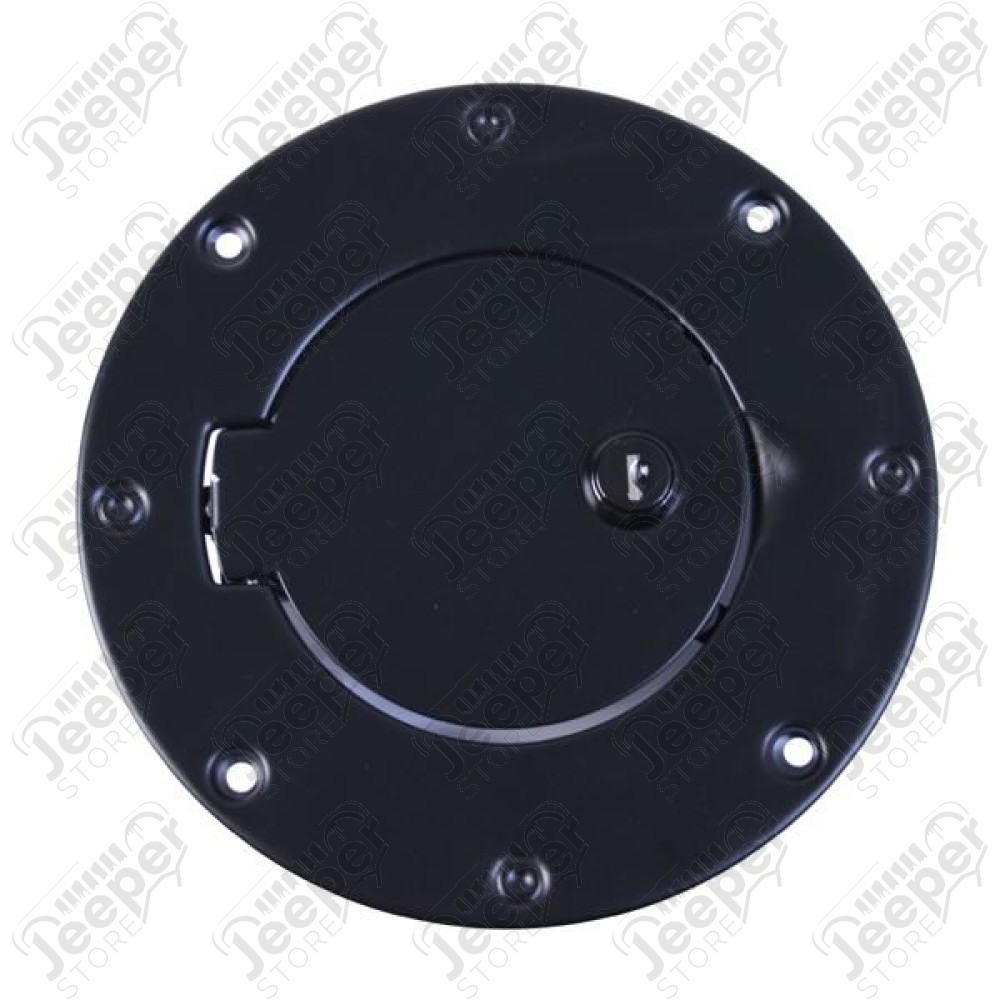 Gas Cap Door, Locking, Black; 97-06 Jeep Wrangler TJ