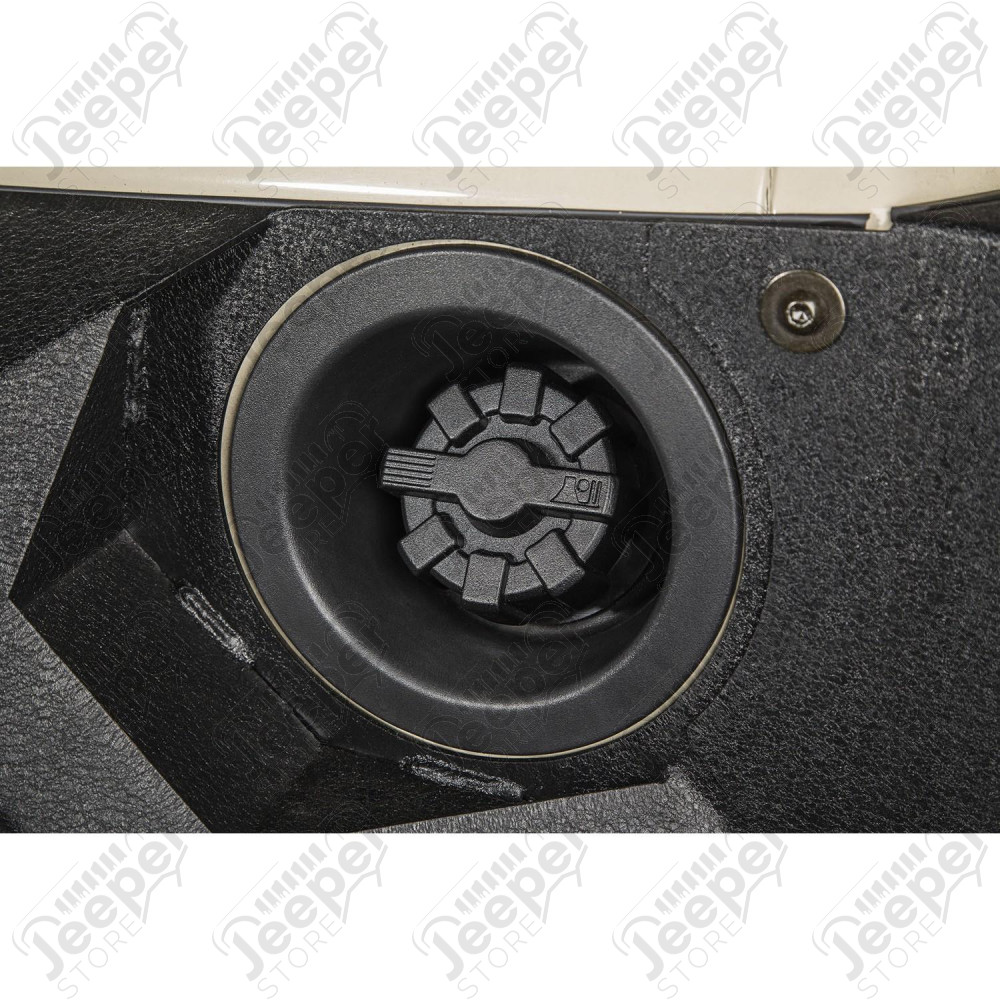 Elite Fuel Cap, Black, Aluminum 01-18 Jeep Wrangler TJ/LJ/JK