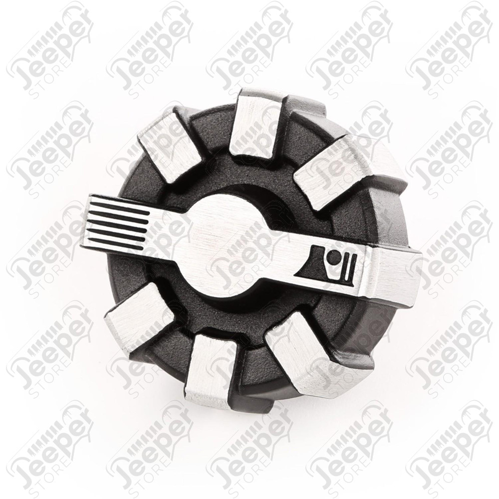 Elite Aluminum Fuel Cap,Brushed; 01-20 Wrangler JK/JL, 2020 Gladiator JT