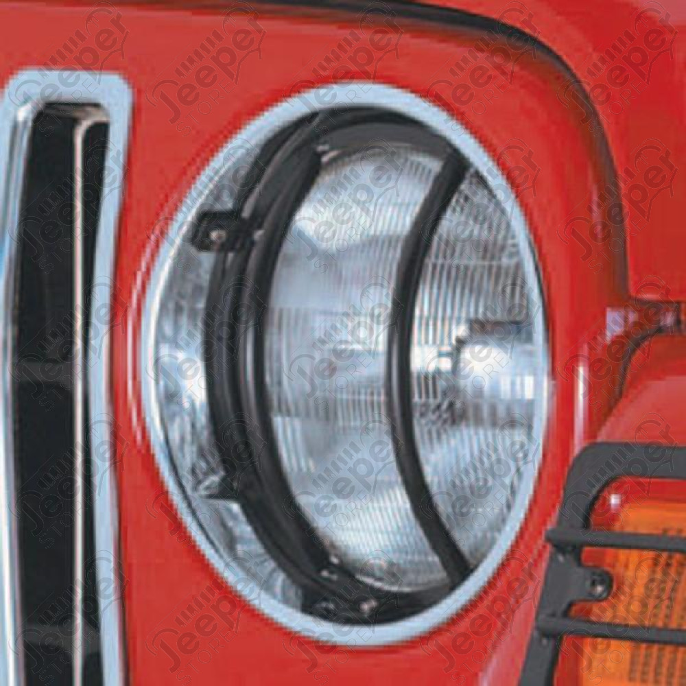 Euro Guard Kit, Headlight, Black; 97-06 Jeep Wrangler TJ/LJ