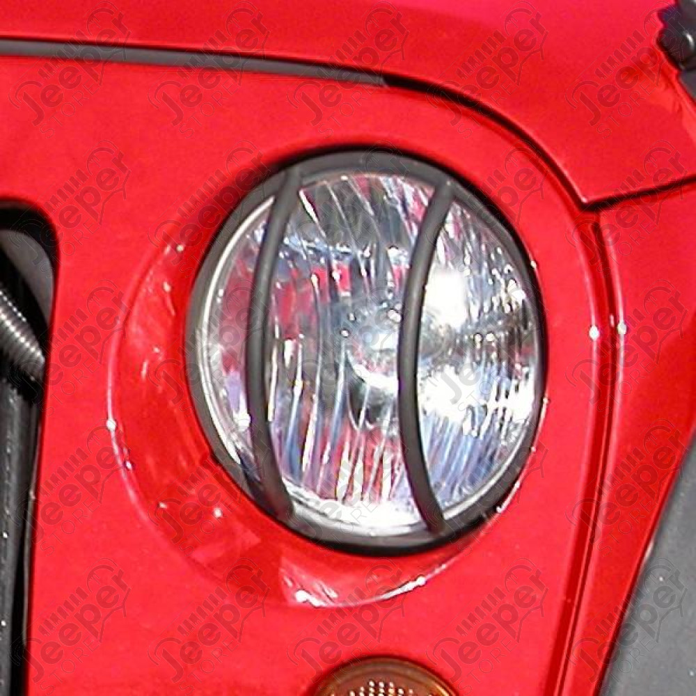 Euro Guard Kit, Headlight, Black; 07-18 Jeep Wrangler JK/JKU